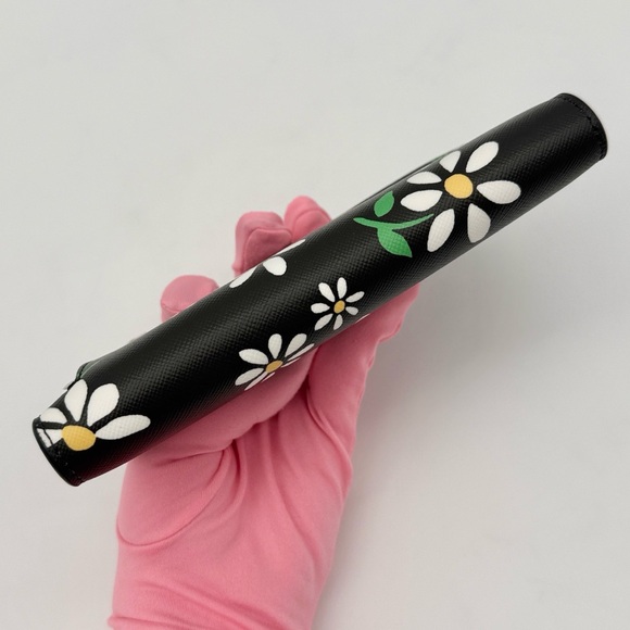 Kate Spade Dana Daisies Large Slim Bifold Wallet Black Multi - Picture 6 of 11